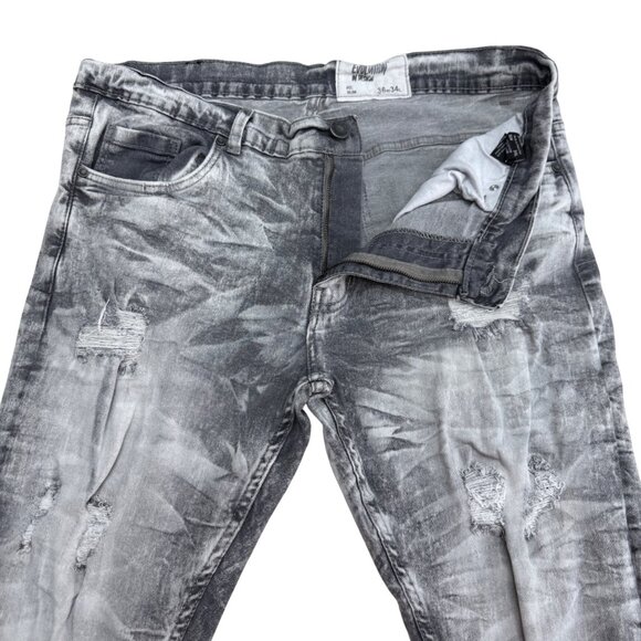 Evolution in Design Distressed Jean Men's Stretch Denim Pants, Size 36 x 34 - Picture 4 of 11